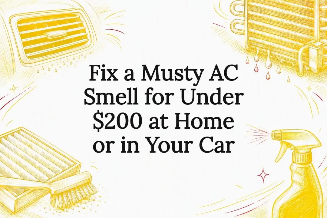 Decorative musty AC smell title card
