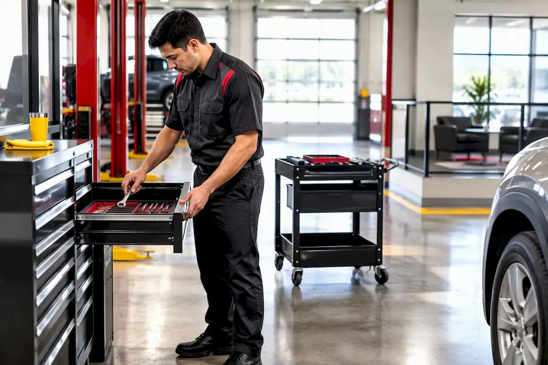 Organized tools and clean repair bays