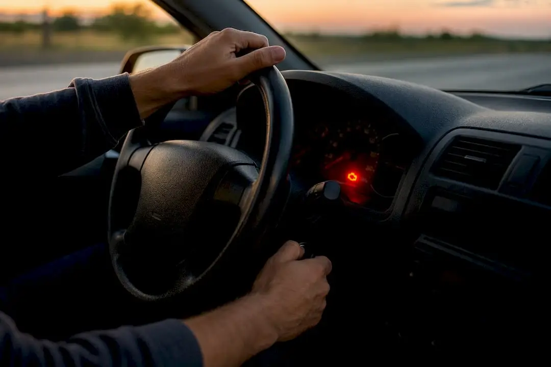 Illuminated engine warning light after stopping