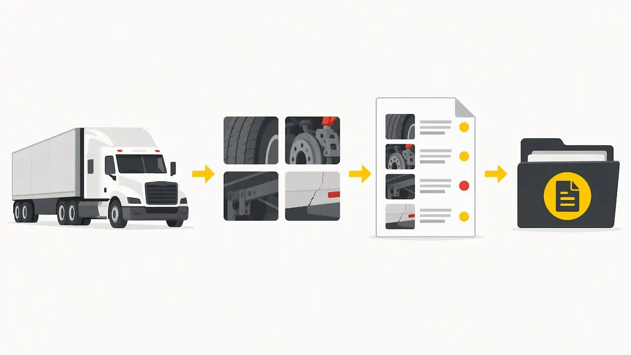 Illustration of vehicle inspection evidence in a report